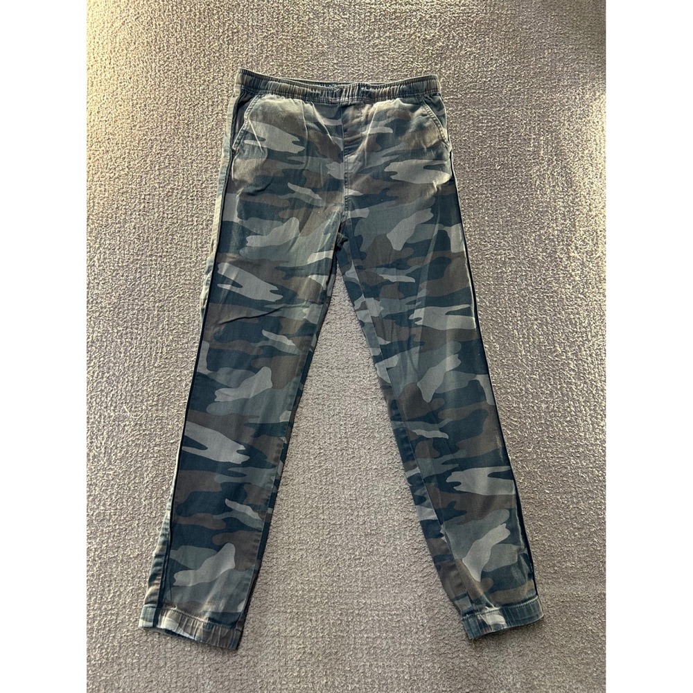 Snuggle Bumms Boys XL 18-20 Camo Jogger Pants Green Camouflage Stripe Stretch